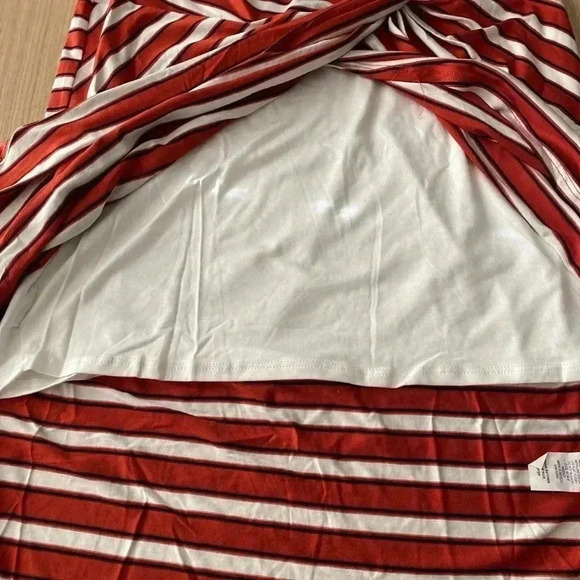 🆕Rust & White Stripe Knot-Front Pencil Skirt L🆕 - Picture 9 of 11